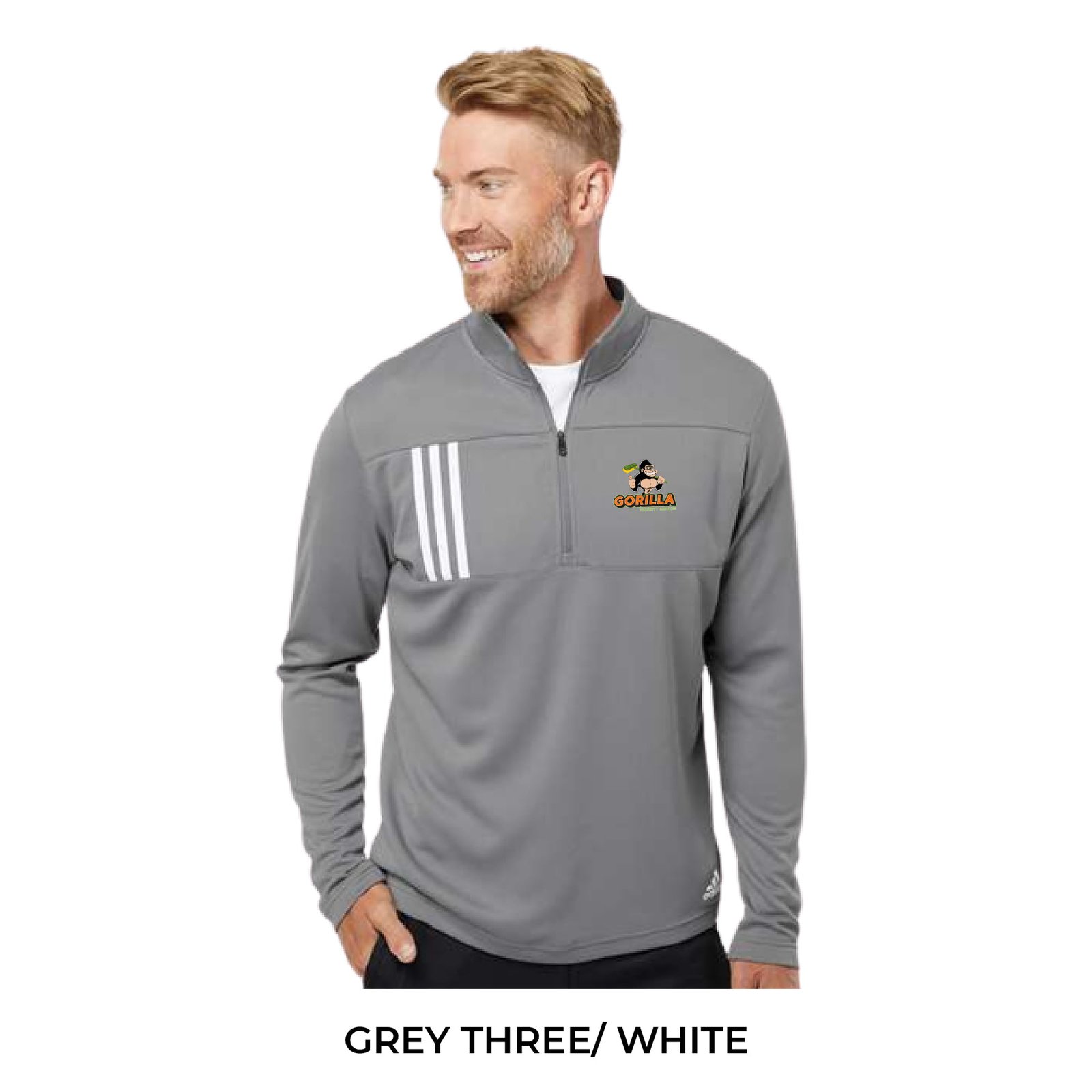 Adidas 3 Stripes Quarter Zip - Image 2